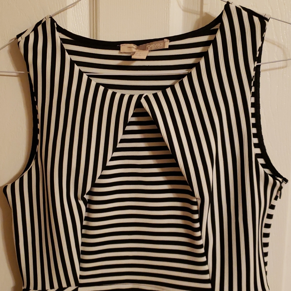 Forever 21 Striped black and white dress
